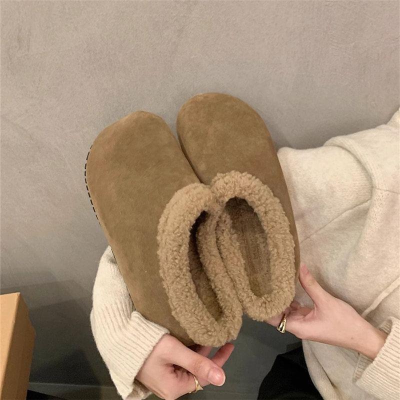 Fleece-Lined Hidden Wedge Mules Product Image