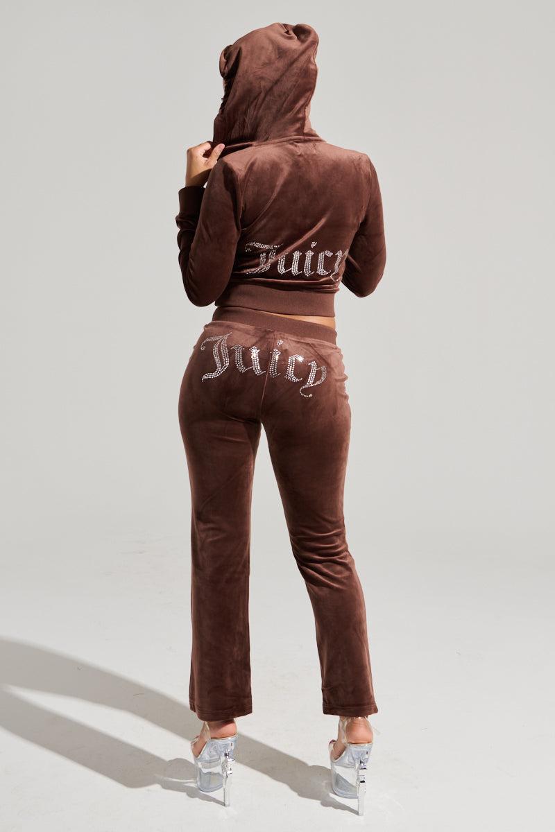 SOLID RIB WAIST VELOUR PANT Product Image