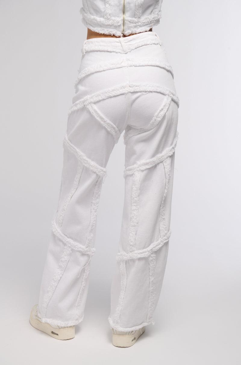 CIARA DISTRESSED WIDE LEG JEANS Product Image