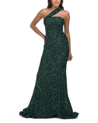 One Shoulder Sequin Mermaid Dress for Women Product Image