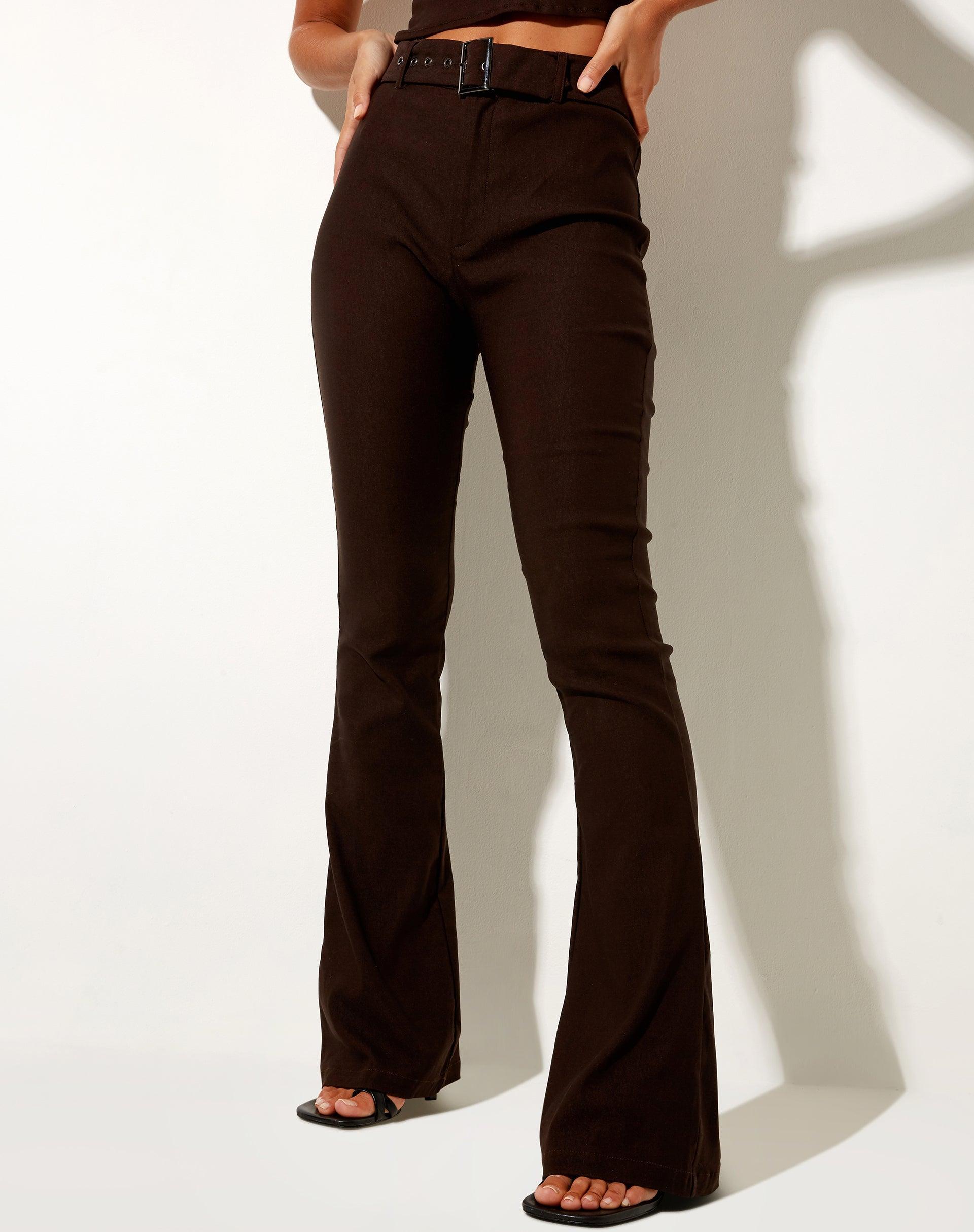 Zaltana Flare Trouser in Tailoring Brown Product Image