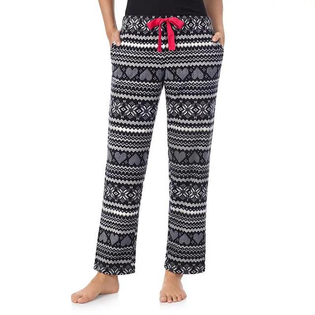 Womens Cuddl Duds Minky Fleece Open Leg Pajama Pants Product Image