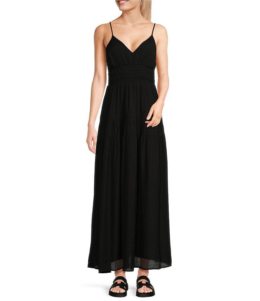 Blu Pepper V-Neck Spaghetti Strap Maxi Dress Product Image