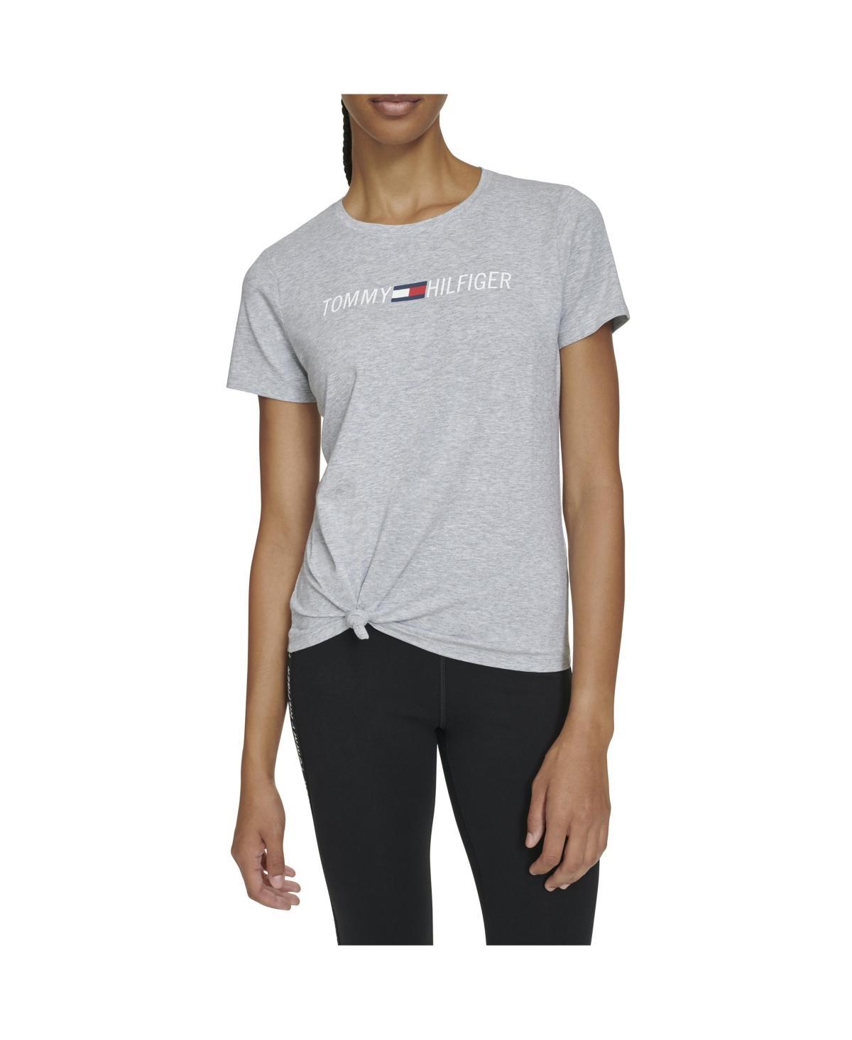 Tommy Hilfiger Womens Knot Front Logo T-Shirt Product Image