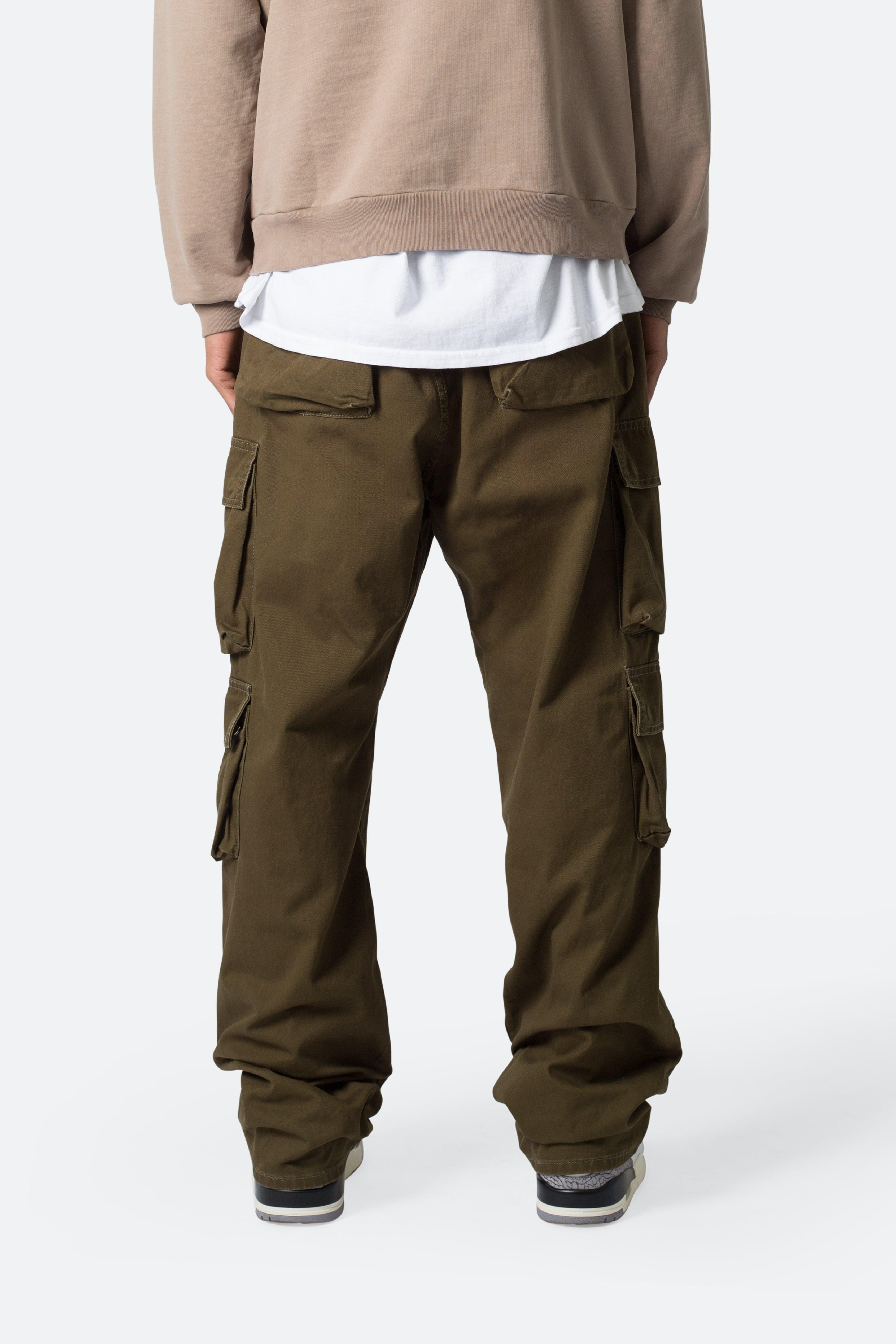 Baggy Cargo Pants - Washed Olive Product Image