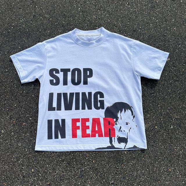 Sopula Vintage Stop Living In Fear Graphic Cotton Short Sleeve T-Shirt Product Image