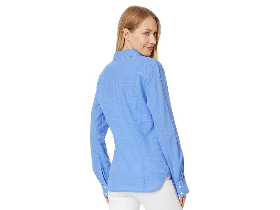 Women's Cotton Tonal-Plaid Roll-Tab Shirt Product Image