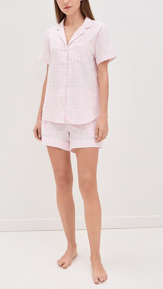 Petite Plume Gingham Shorts Pj Set | Shopbop Product Image