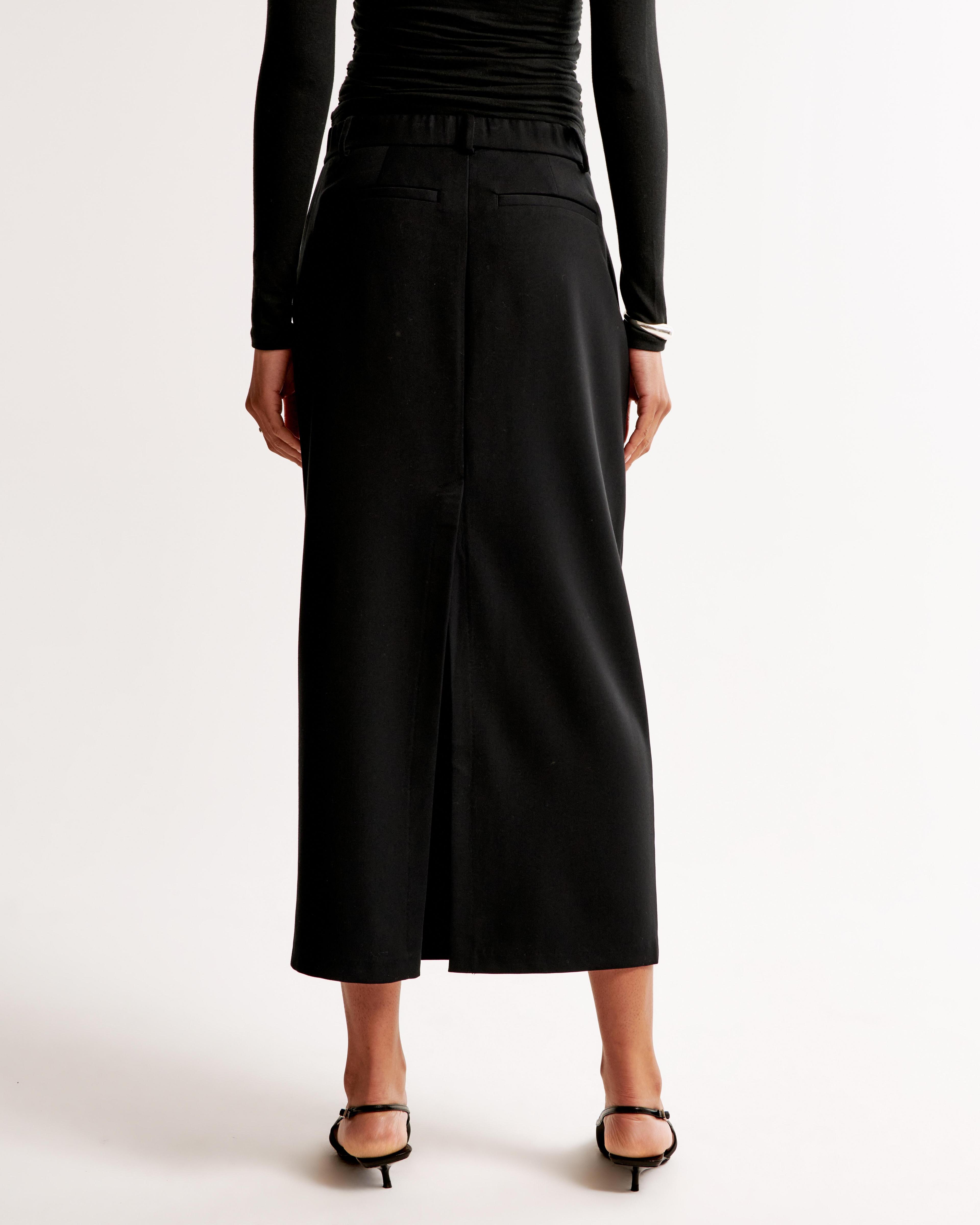 Mid Rise Tailored Maxi Skirt Product Image