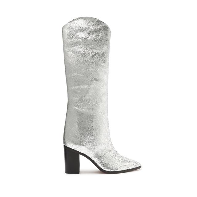 Maryana Block Crackled Leather Boot Female Product Image