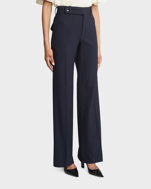 Wide-Leg Stretch Wool Trousers Product Image