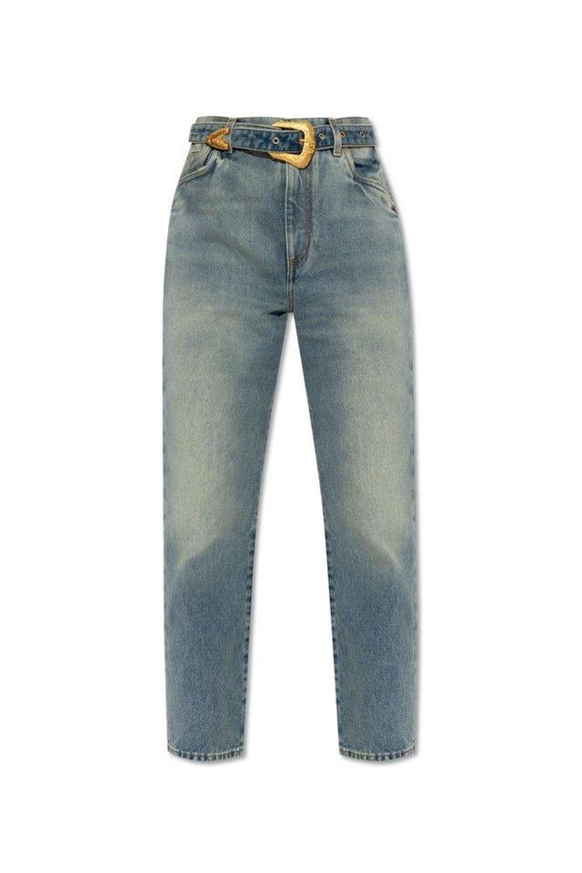 Classic Belted Jeans In Blue Product Image