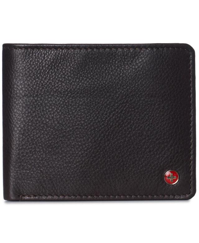 Alpine Swiss Mens Leather Rfid Bifold Wallet 2 Id Windows Divided Bill Section Product Image