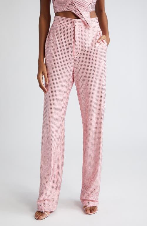 AREA Crystal Embellished Straight Leg Pant in Rose Product Image