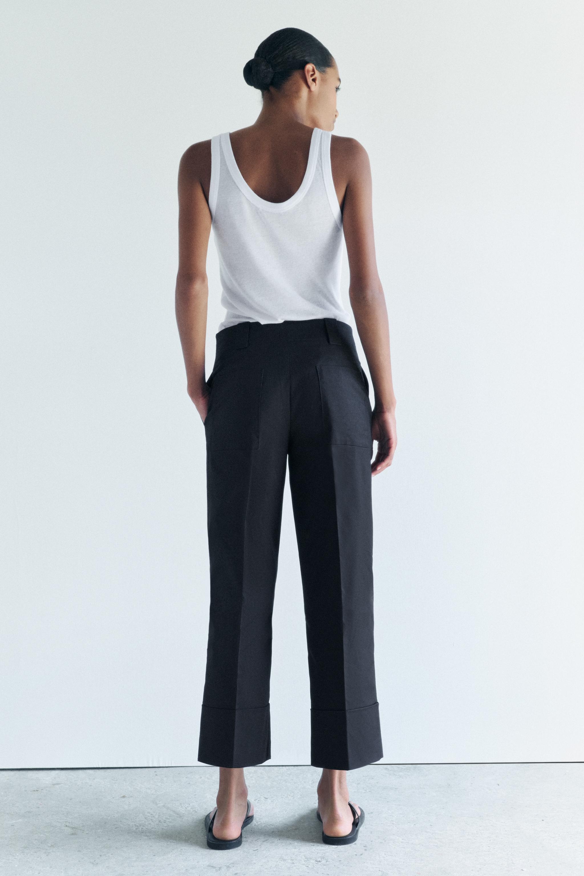 TURNED-UP CUFF CHINO PANTS ZW COLLECTION Product Image