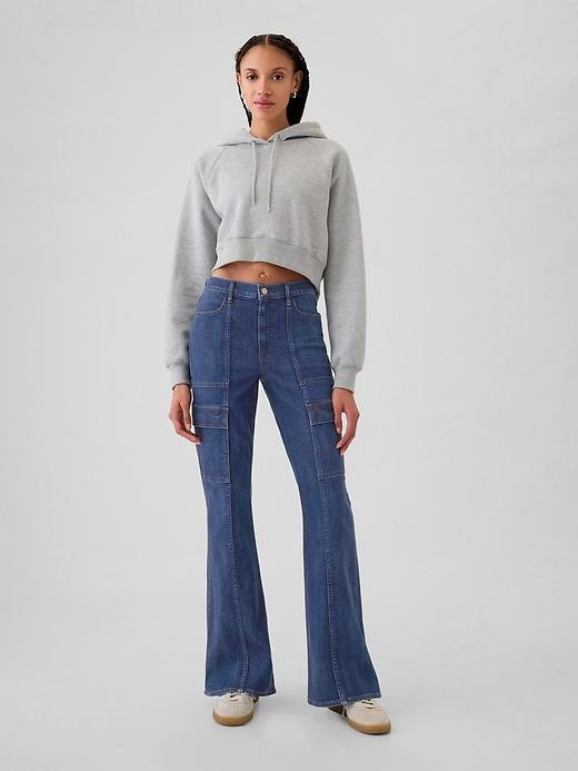 High Rise &apos;70s Flare Cargo Jeans product image