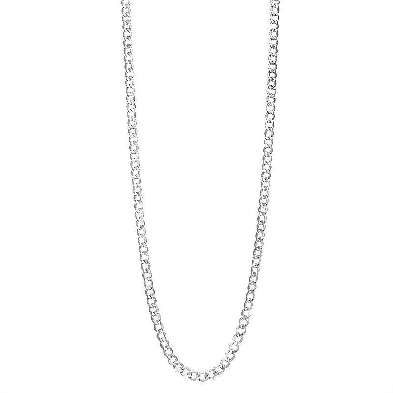 Jordan Blue 10k White Gold 4.4 mm Curb Chain Necklace, Womens Product Image