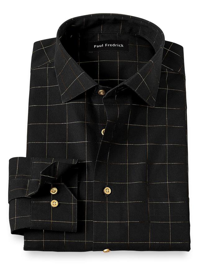 Tailored Fit Non-iron Cotton Windowpane Dress Shirt Product Image