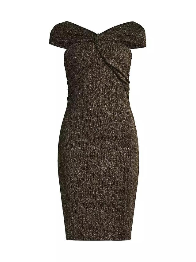 Delahart Twist-Front Off-The-Shoulder Sheath Dress Product Image