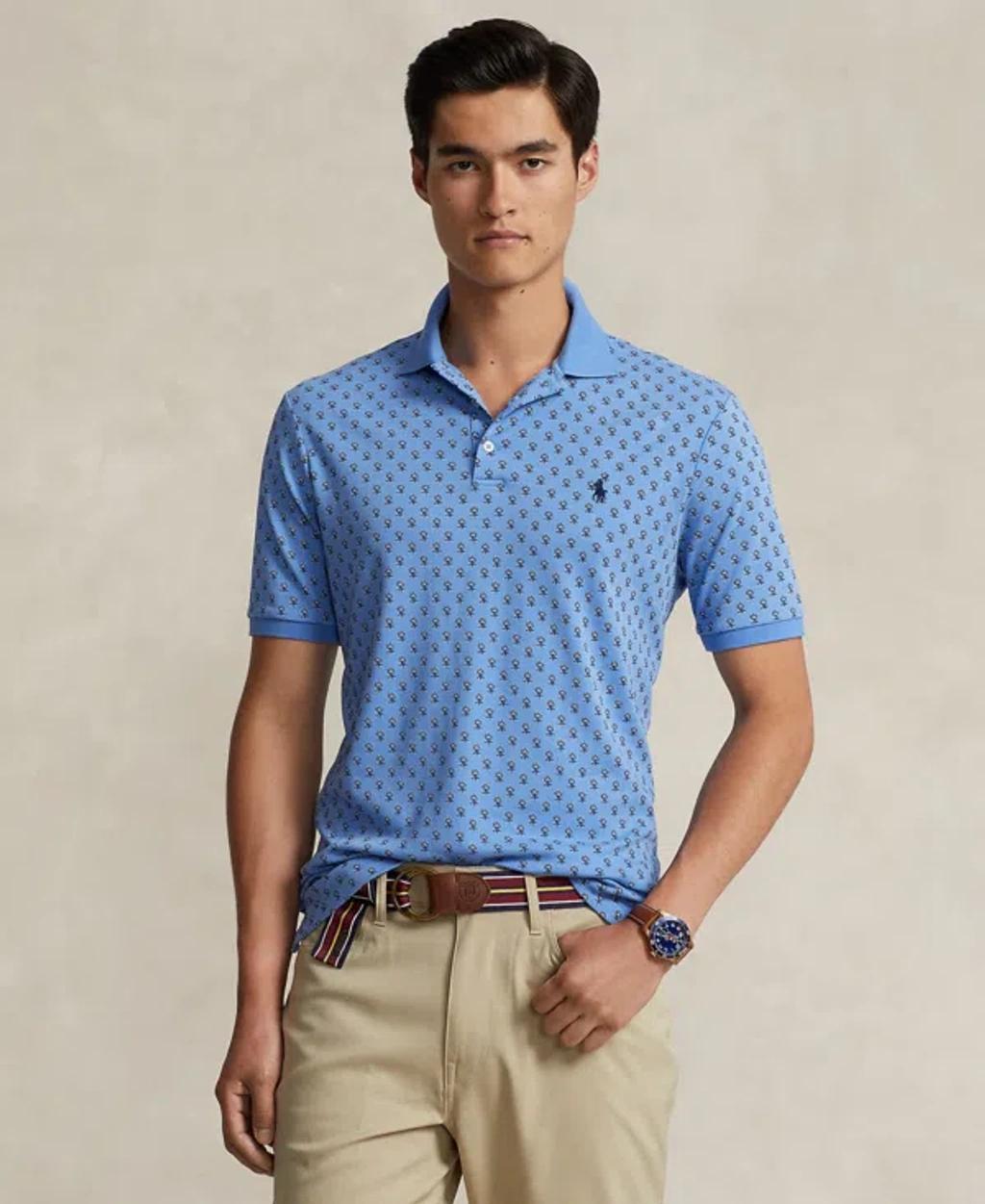 Polo Ralph Lauren Mens Classic-Fit Patterned Soft Cotton Polo Shirt Product Image