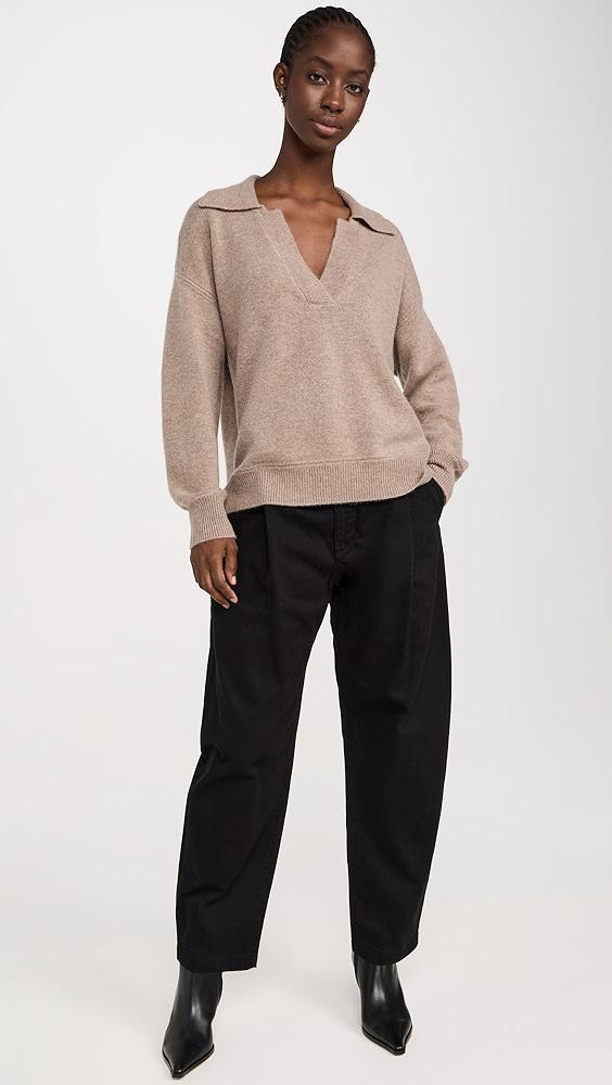 La Ligne Cashmere V Neck Collared Sweater | Shopbop Product Image