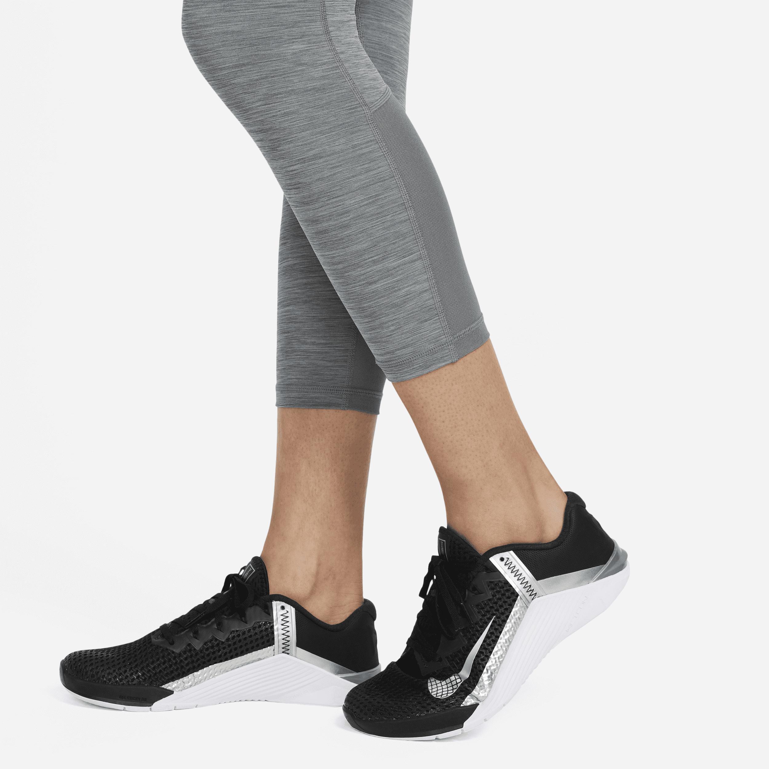 Women's Nike Pro Mid-Rise Crop Mesh-Panel Leggings Product Image