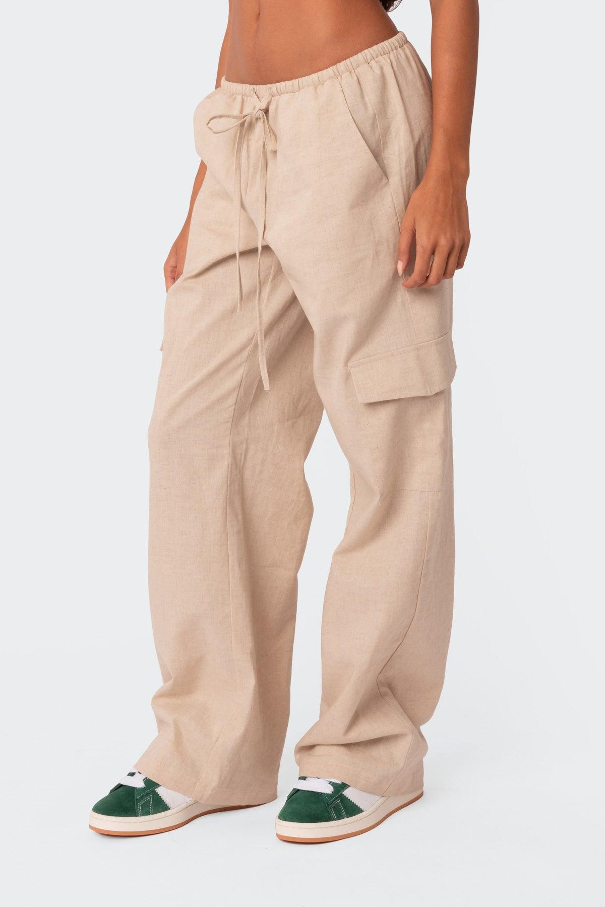 Lyric Linen Look Cargo Pants Product Image