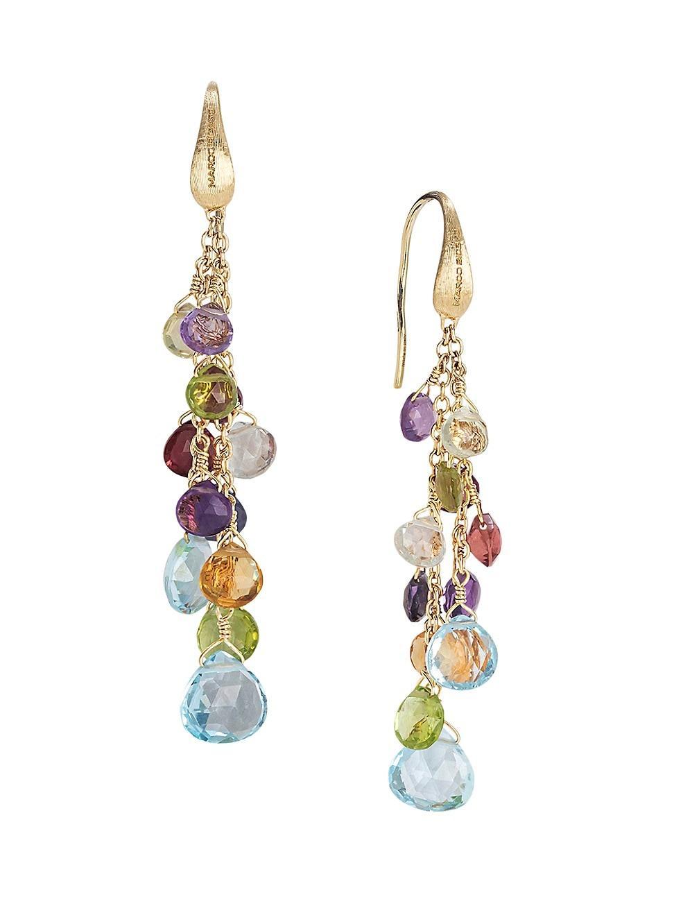 Womens Paradise 18K Yellow Gold & Mixed-Stone Short Drop Earrings Product Image