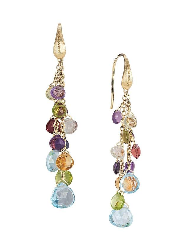 Womens Paradise 18K Yellow Gold, Mixed-Stone & Diamond Long Drop Earrings Product Image