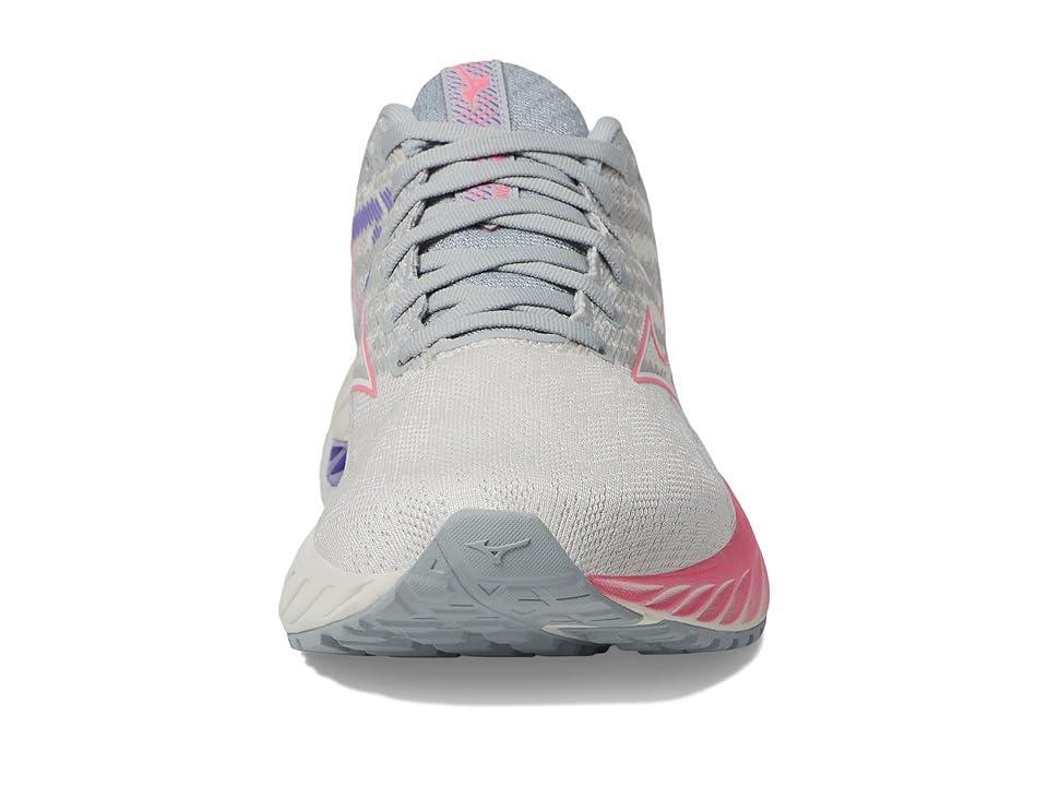 Mizuno Wave Inspire 19 (Snow White/High Vis Pink) Women's Shoes Product Image