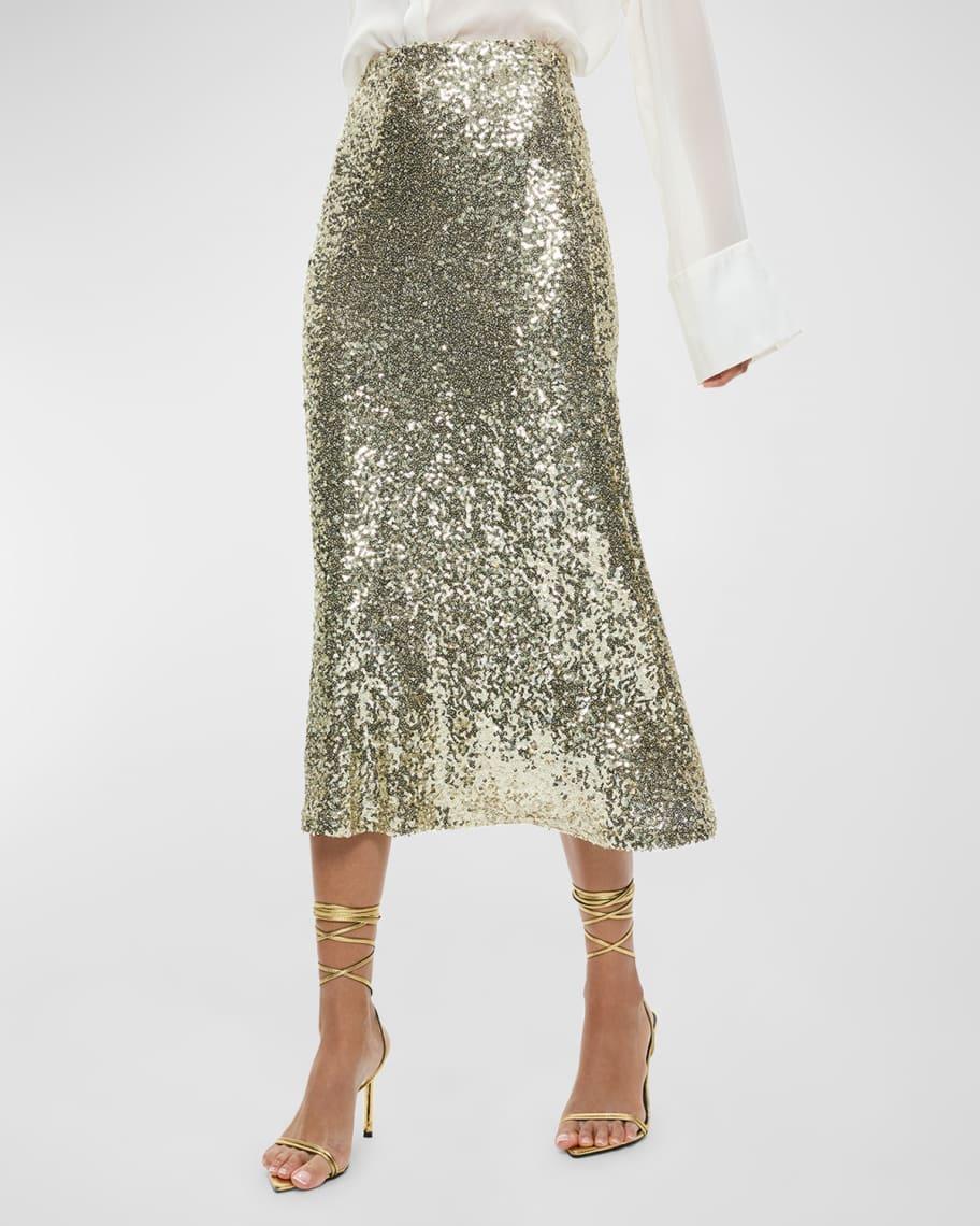 Maeve Sequined Kick Flare Slip Skirt Product Image