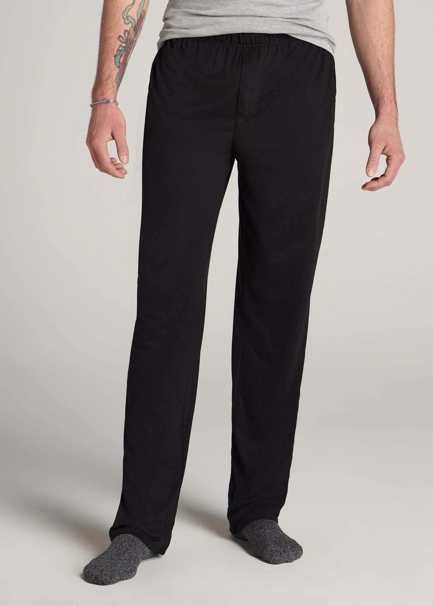 Lounge Pajama Pants for Tall Men in Black Male Product Image