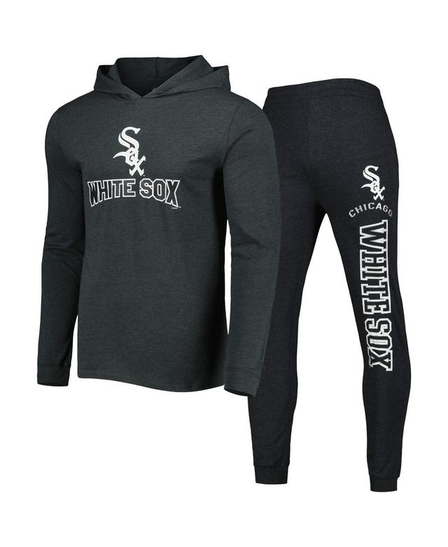 Mens Concepts Sport Heather Black and Heather Charcoal Chicago White Sox Meter Pullover Hoodie and Joggers Set - Heather Black Product Image