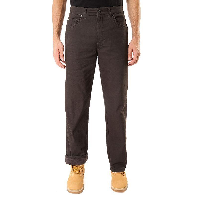 Mens Smiths Workwear Stretch Fleece-Lined Canvas 5-Pocket Pants Dark Green Product Image