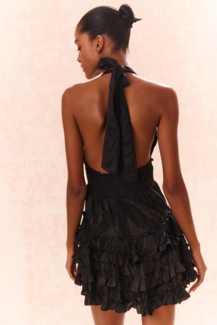 Quintelle Ruffle Halter Mini Dress Product Image