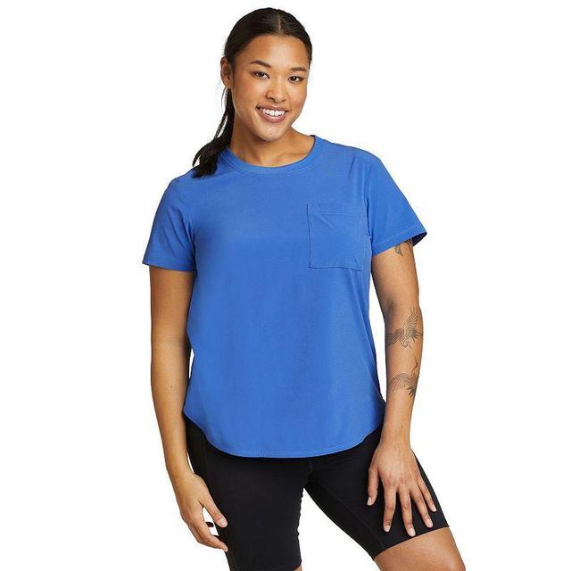 Womens Eddie Bauer Departure Short Sleeve Pocket Tee Brt Blue Product Image