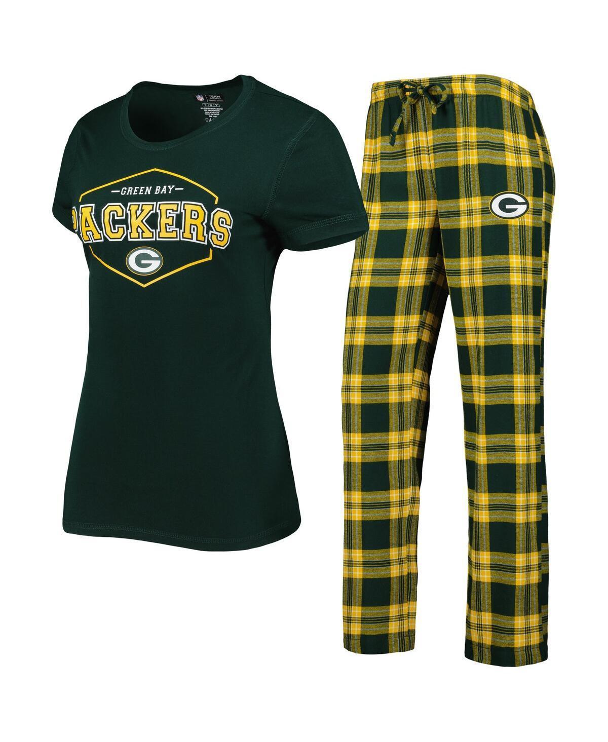 Womens Concepts Sport /Gold Bay Packers Badge T-Shirt & Pants Sleep Set Product Image