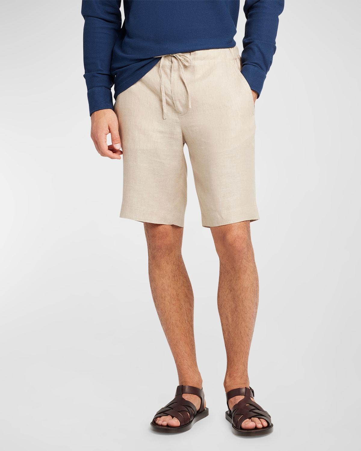 Mens Linen Drawstring Bermuda Shorts Product Image