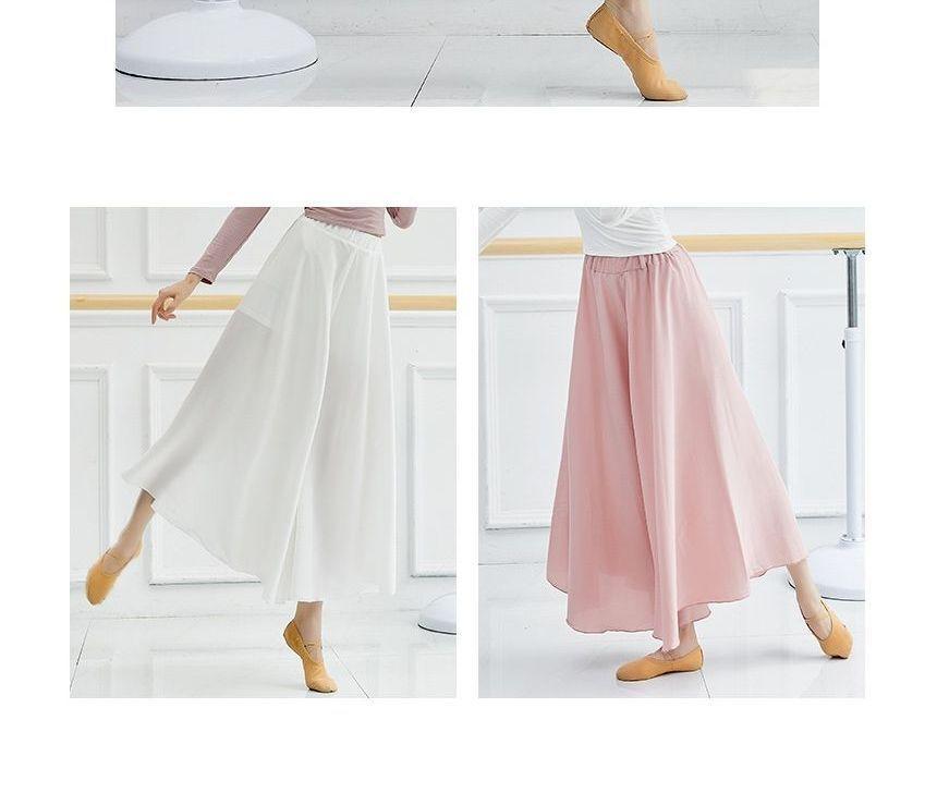 High Waist Plain Wide Leg Dance Pants Product Image