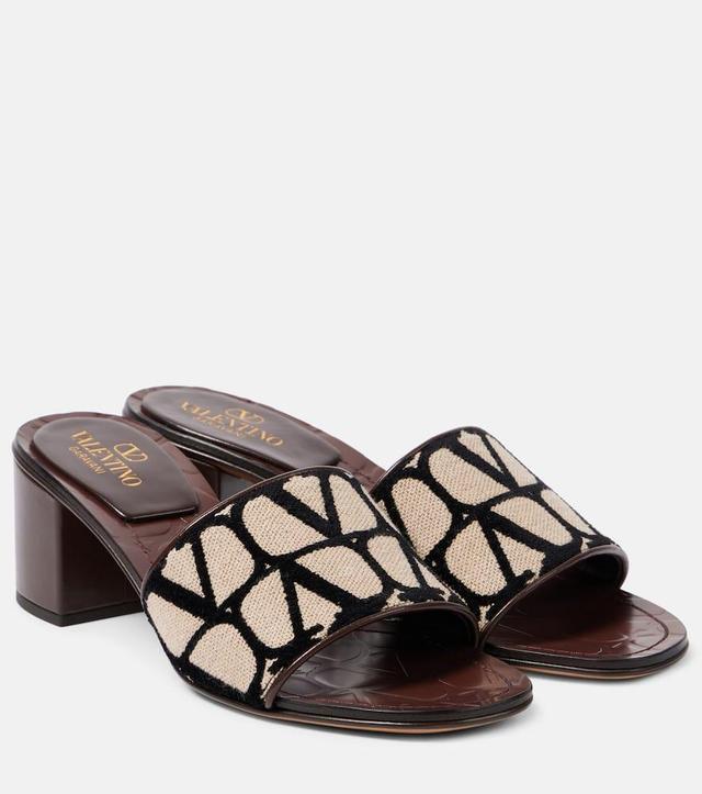 Vlogo Print Slide Sandal In Brown Product Image