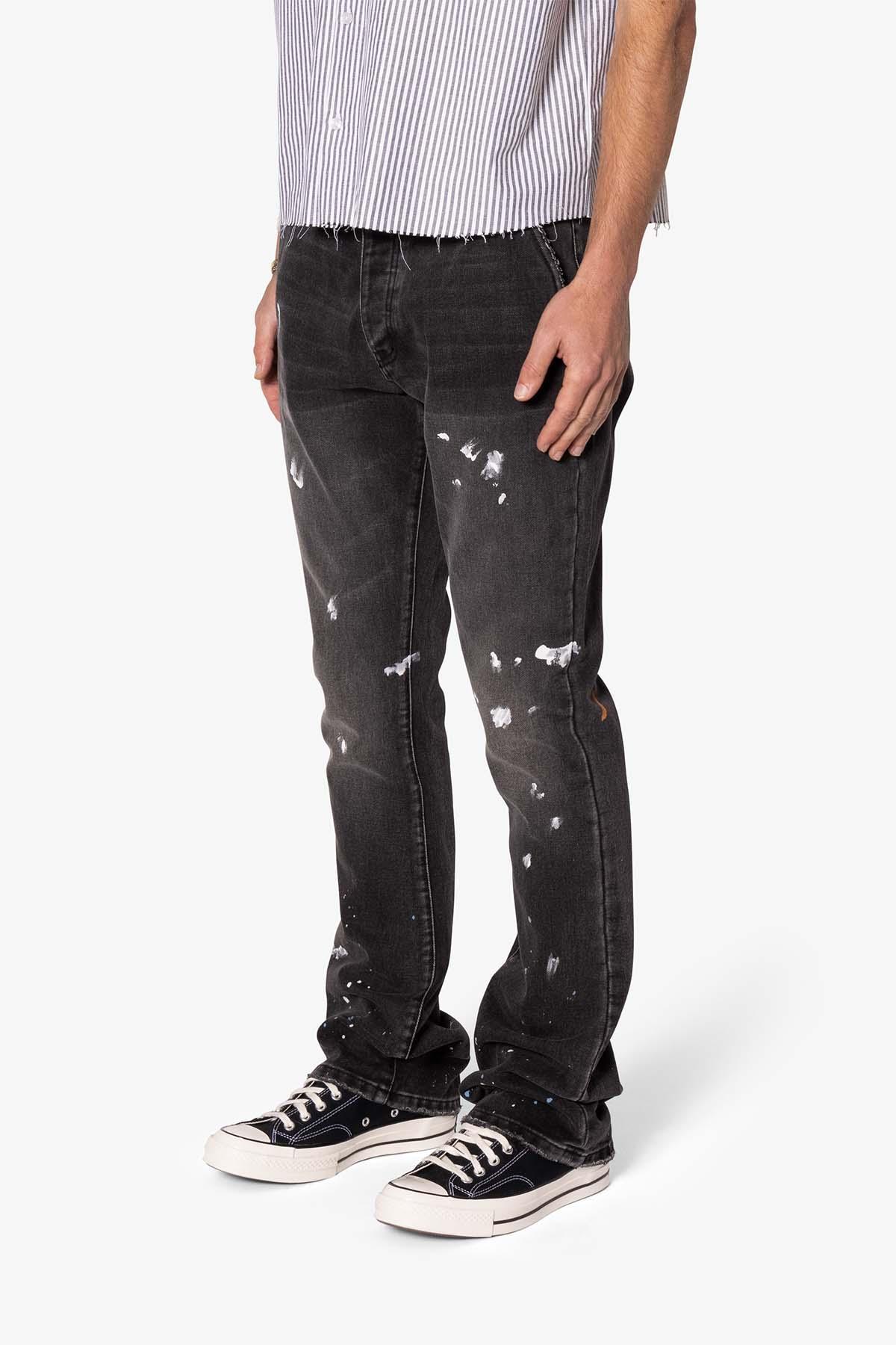 B679 Worn In Painted Pants - Washed Black Product Image