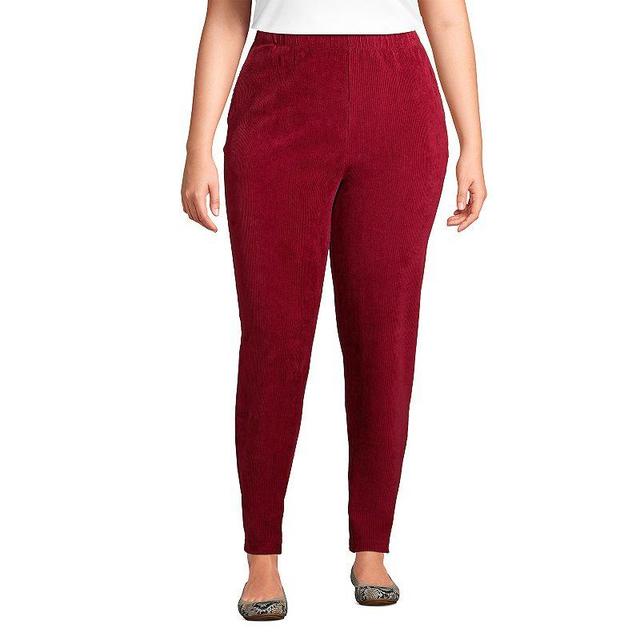 Lands End Womens Plus Size Sport Knit High Rise Corduroy Elastic Waist Pants Product Image