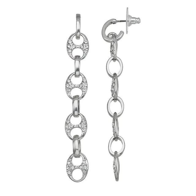 Simply Vera Vera Wang Link Linear Drop Earrings, Womens, Clear Product Image