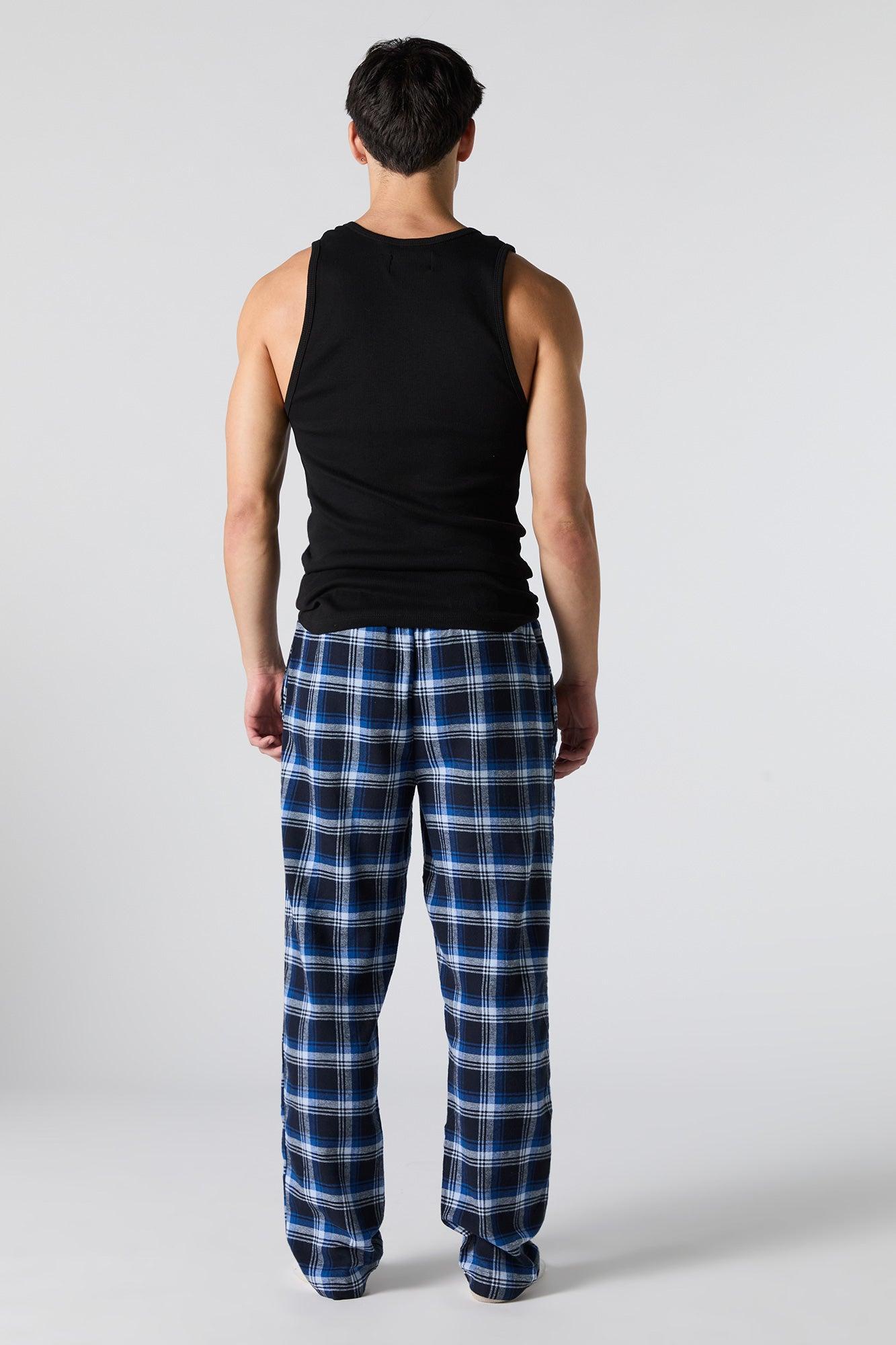 Plaid Flannel Pajama Bottom Male Product Image