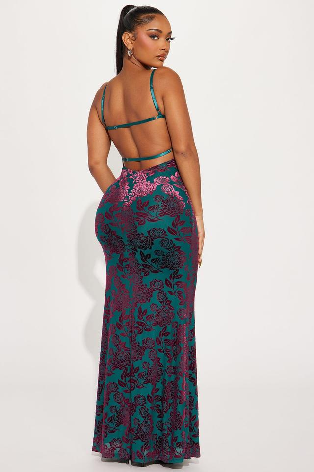 Allison Mesh Maxi Dress - Teal/combo Product Image