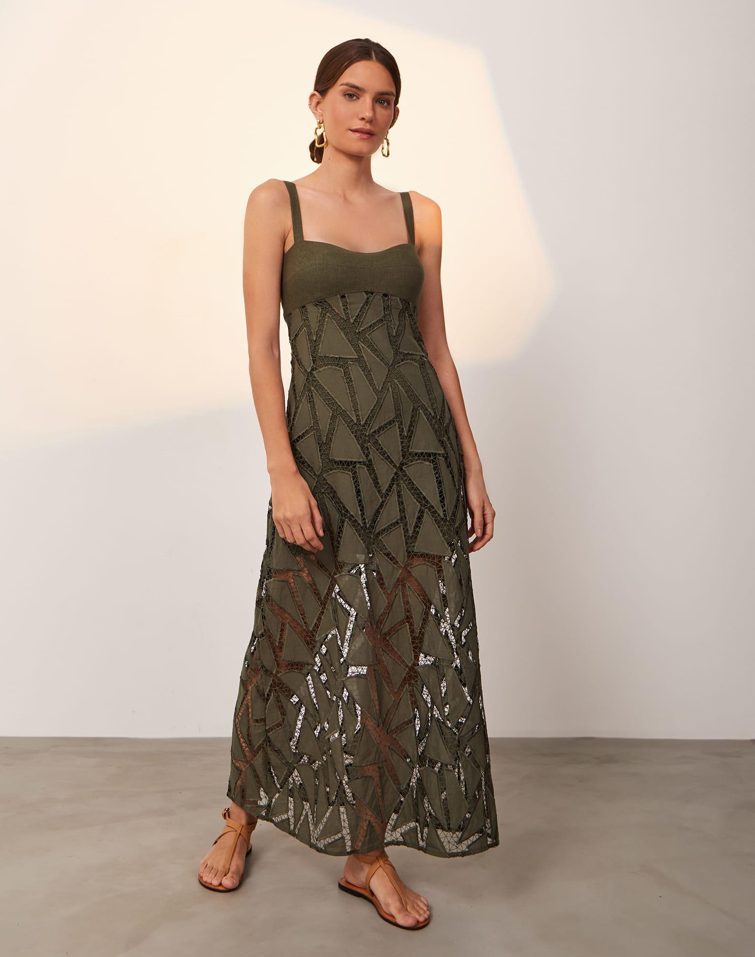 Eleni Long Dress - Evergreen Product Image