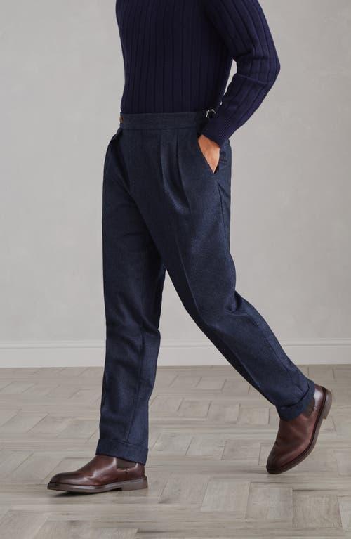 BRUNELLO CUCINELLI Flannel Tailor Fit Trousers In Blue Product Image