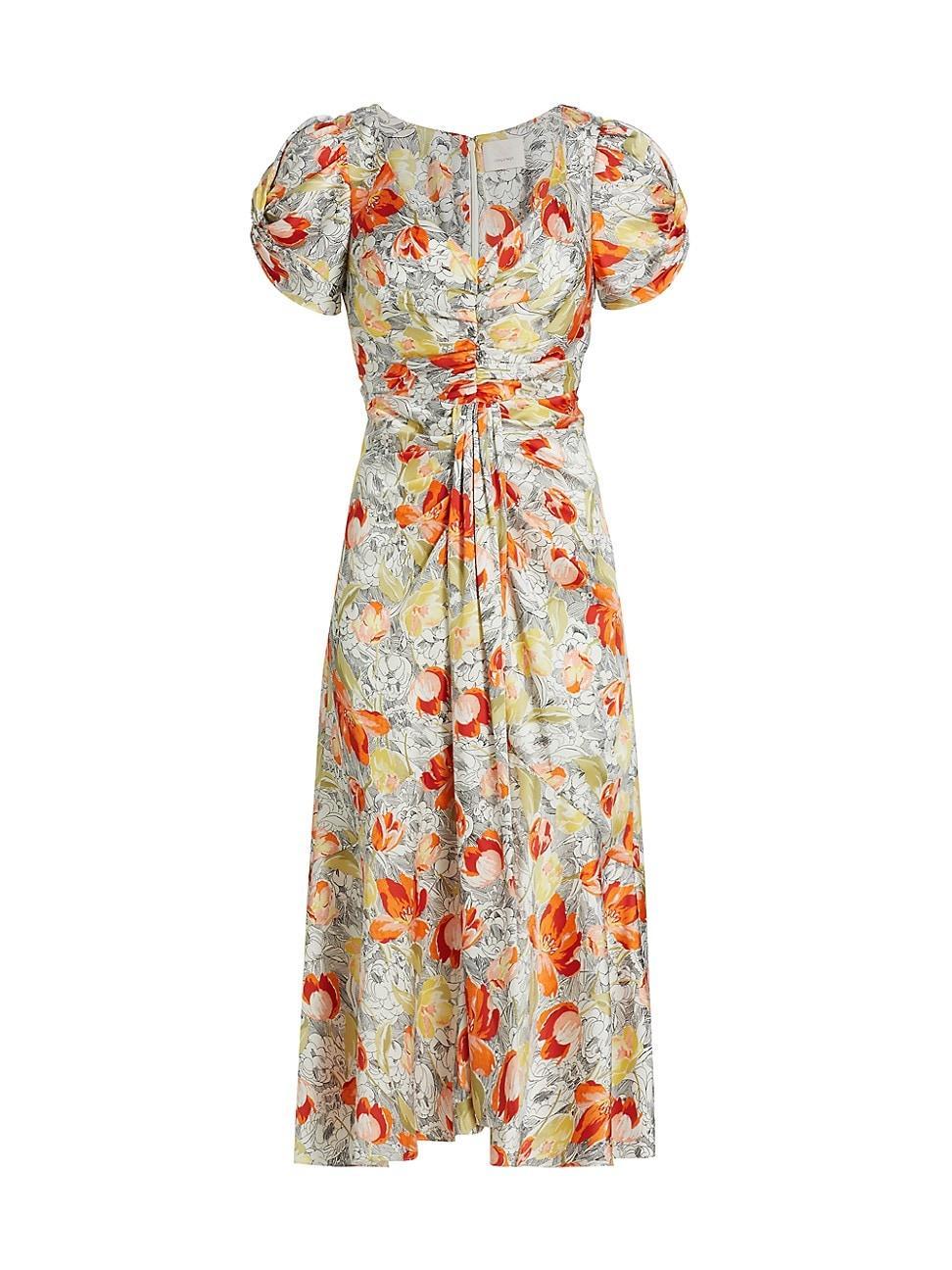 Womens Linework Floral Walker Dress Product Image