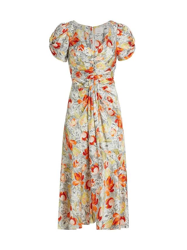 Womens Linework Floral Walker Dress Product Image