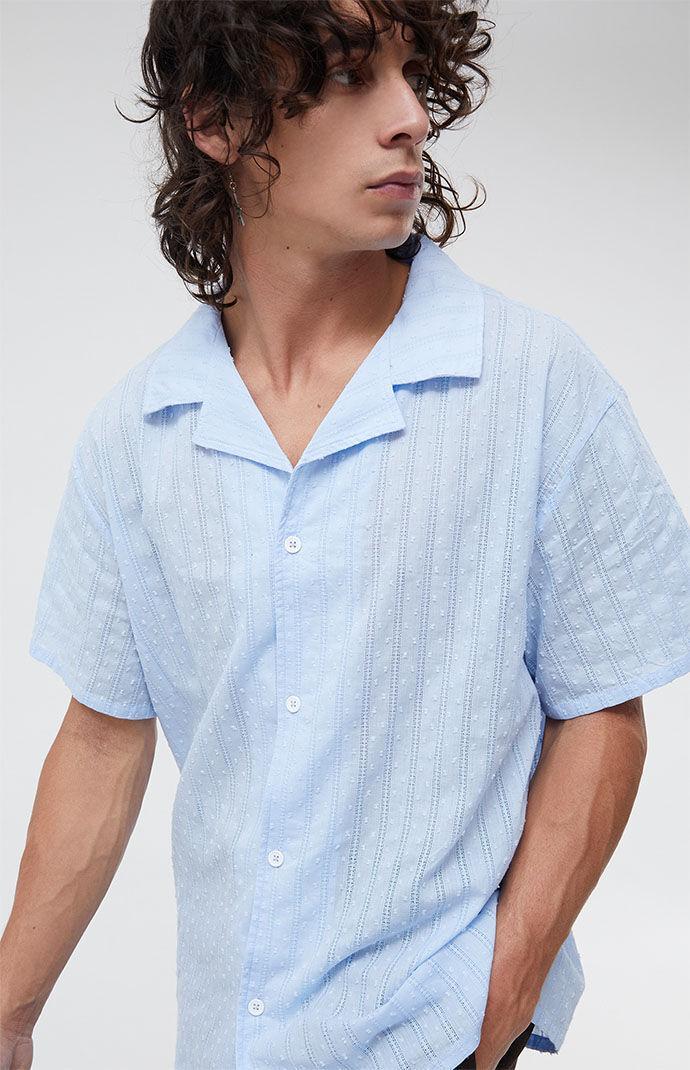 Men's Pointelle Textured Woven Camp Shirt Product Image